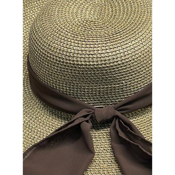 Scala Wide Brim Sun‎ Hat  One Size with brown scarf - Picture 6 of 7
